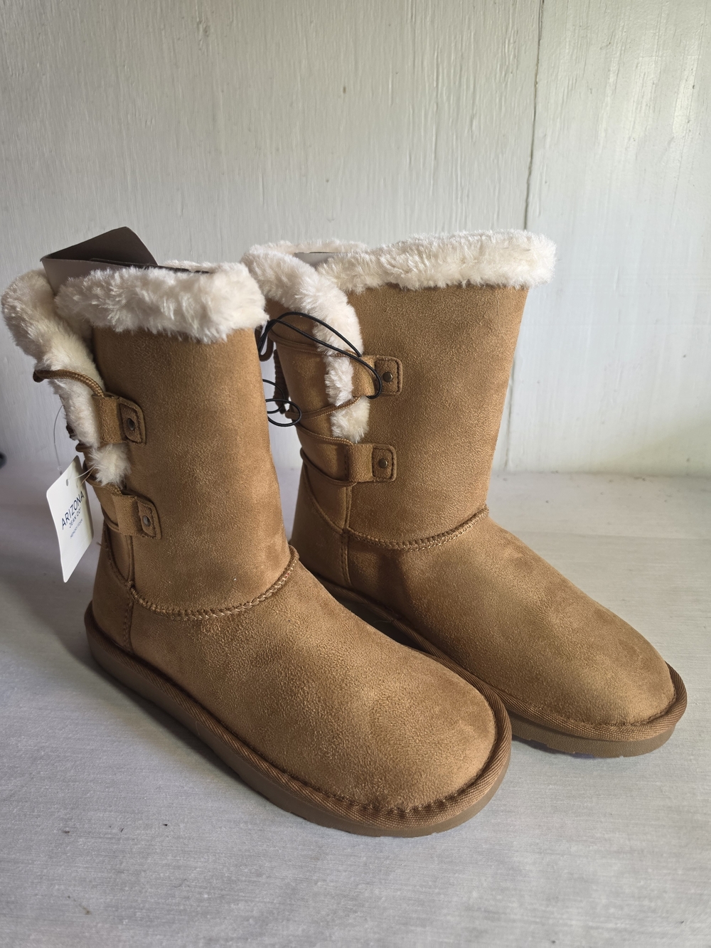 NWT Arizona Brown Steller Faux Suede Mid-Calf Winter Boots (Size 9M)
